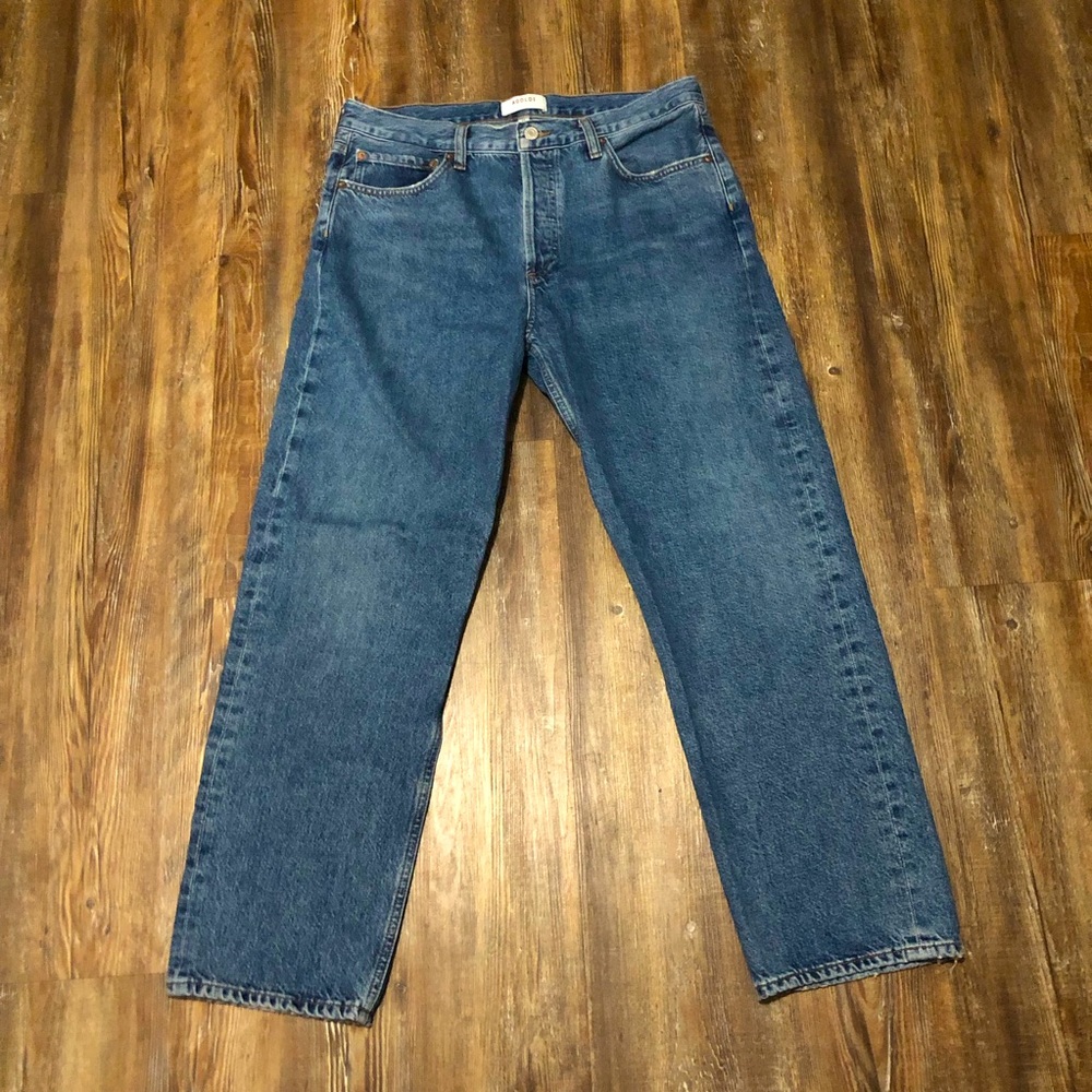 Agolde Jeans Women's 28 Wyman Low Rise Vintage Straight Leg Button Fly in Vision